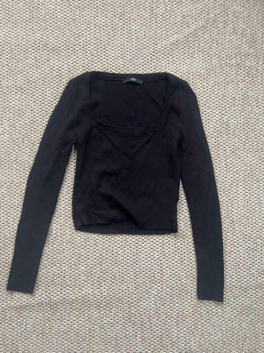 Square neck ribbed thermal shirt