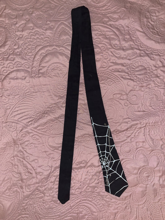 Web black cotton tie