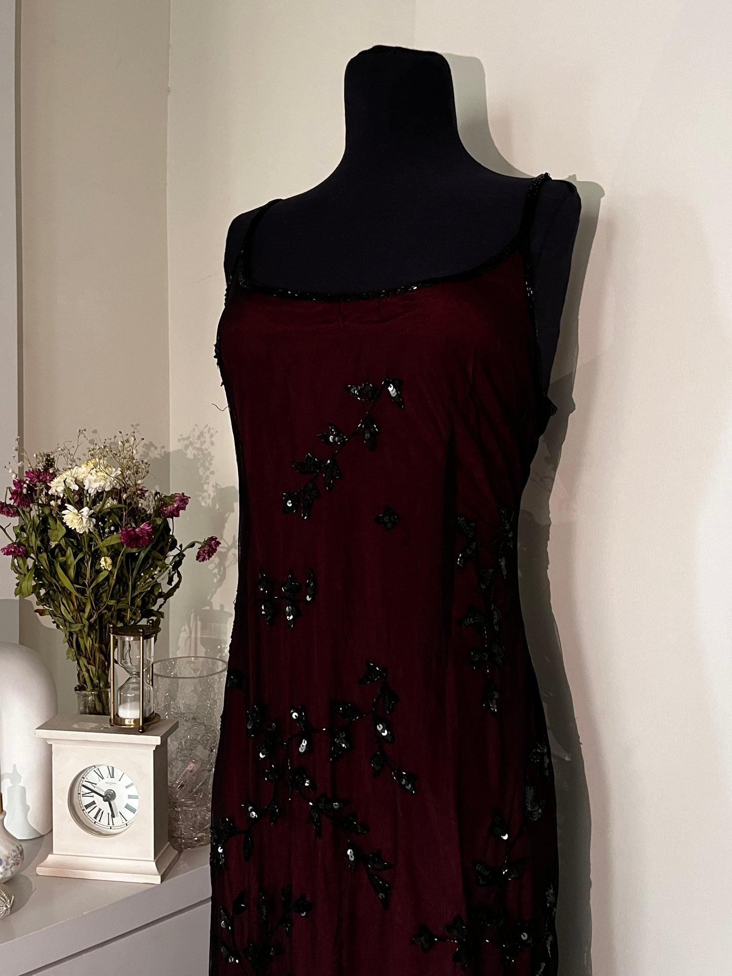 Glittery Sequin Wine red dress