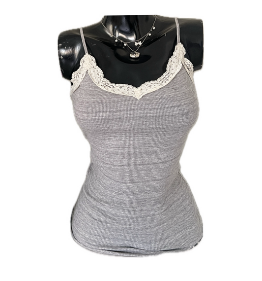 basic grey lace cami