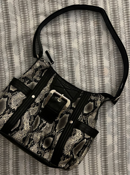 snake print buckle y2k bag