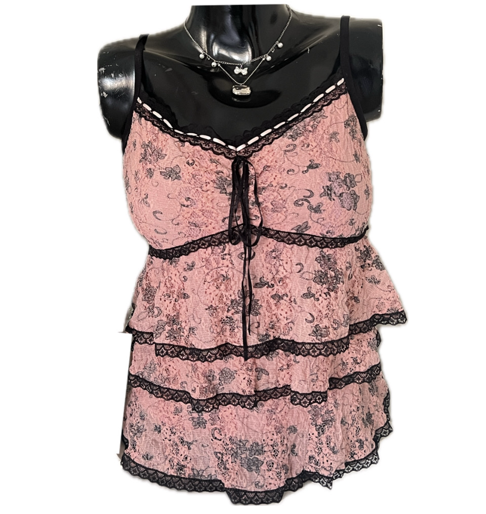 Frilly Pink Lace Cami