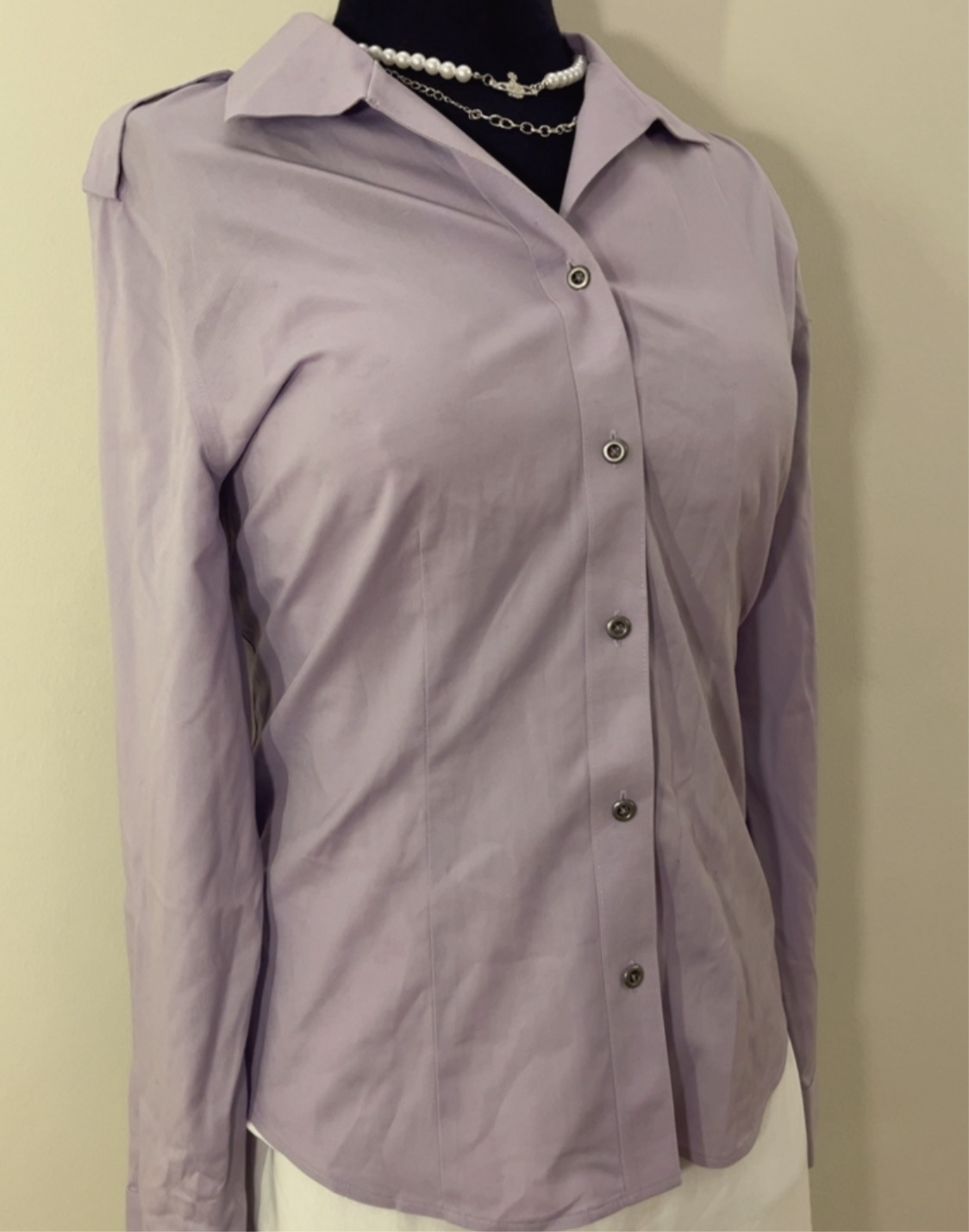 Purple fitted button down