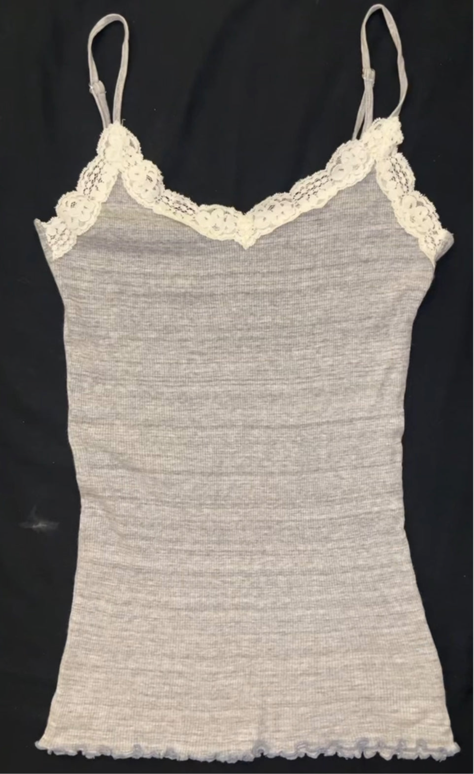 basic grey lace cami