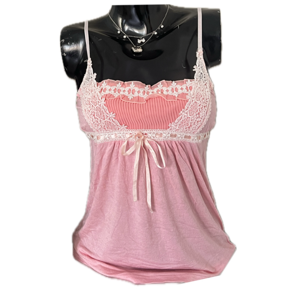 Pink Lace patchwork Cami