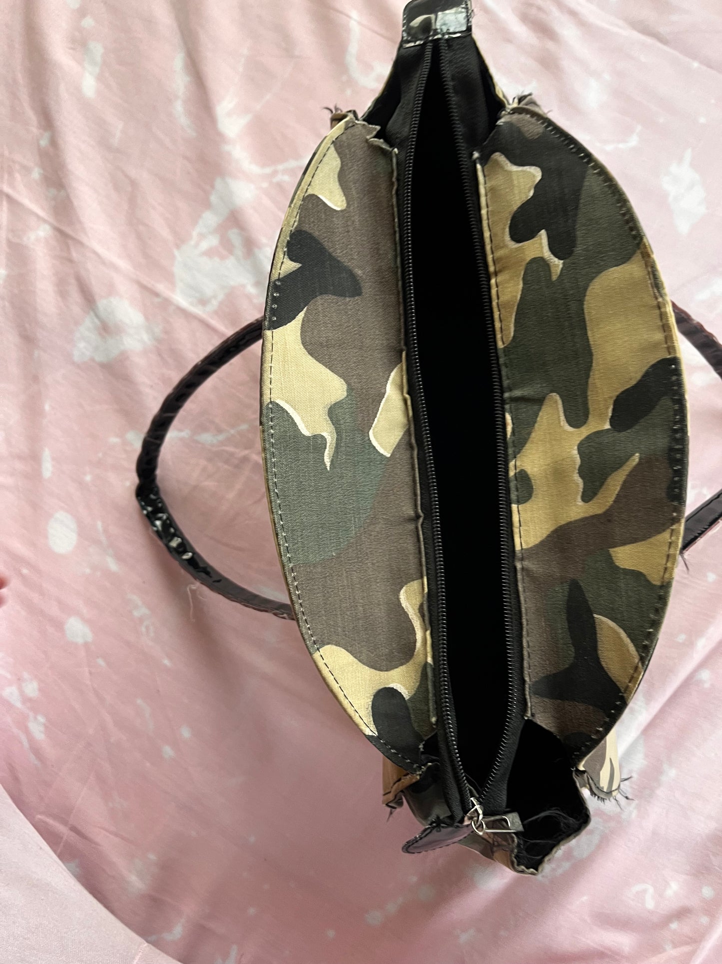 Camo large satchel bag