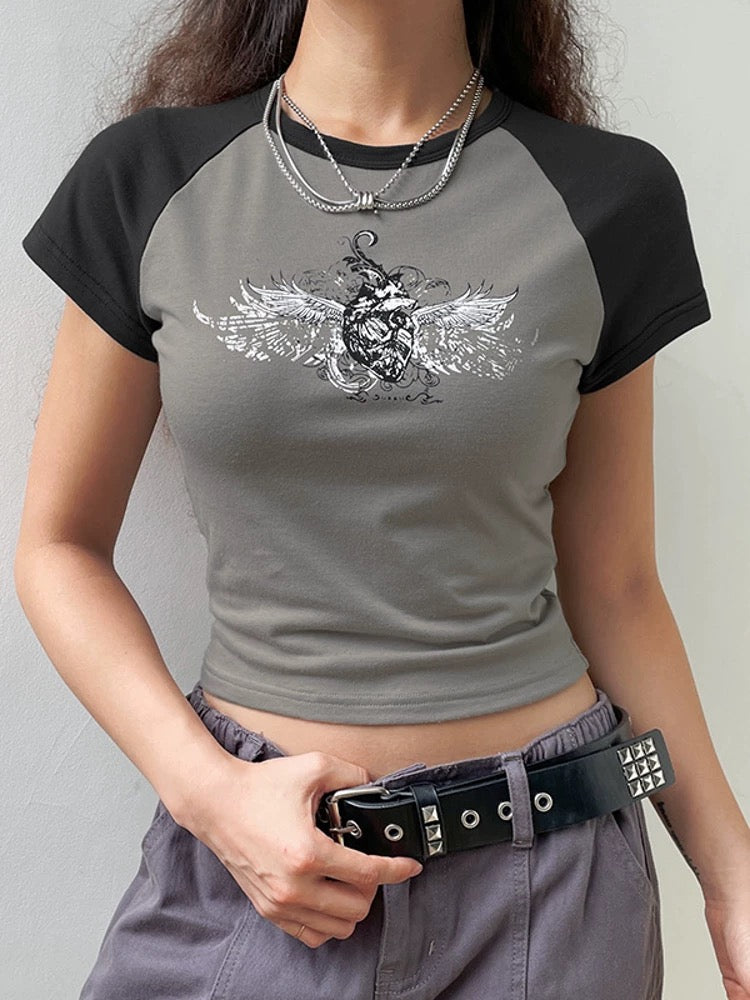 Fairy heart wings crop top