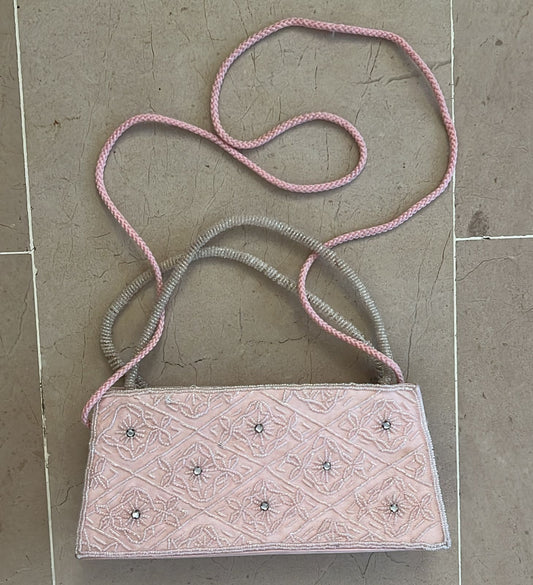 Pink beaded princess bag